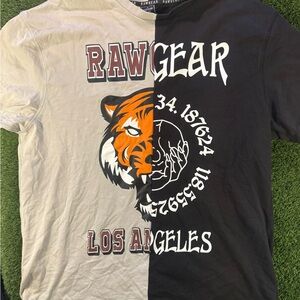 Rawgear Black and Cream Half and Half Graphic T-Shirt